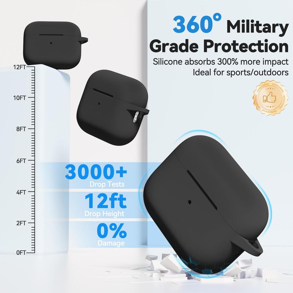 Für AirPods Pro 3. Generation Hülle Neue Weiche Silikonhülle für AirPods Pro 3 Schutzhülle mit Reinigungsset für AirPods Pro 3