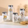 Cute Cartoon Ceramic Mirror Insulation Milk Water Cup Creative Coffee Couple Plus Formulation With Lid