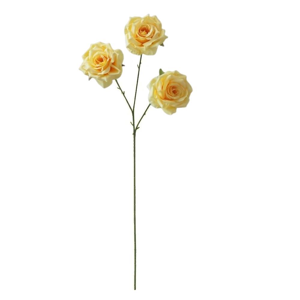 Fashion 3 Heads Simulated Rose Bouquet Silk Rose Soft Artificial Flowers Vintage Flower Bouquet Photography Props