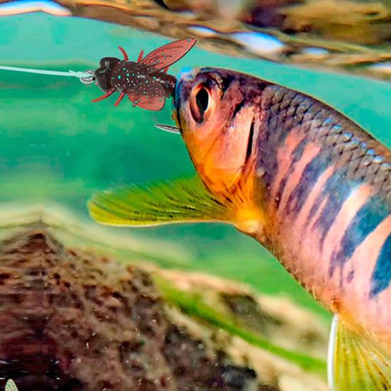 Artificial Fly Fishing Lure with Multi-hook Realistic Looking Compact Design Portable 3D Bionic Fly Fishing Bait