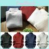 Elegant Men's High Neck Knit Sweater Pullover For Cozy Winter Wear