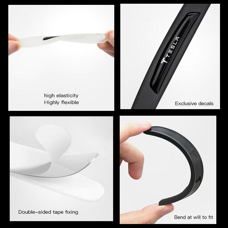 UBFMQ1 4Pcs Car Door Rearview Mirror Anti-collision Strips Stickers Protector For Tesla Model Y Juniper Model 3 Model X Model S SpaceX