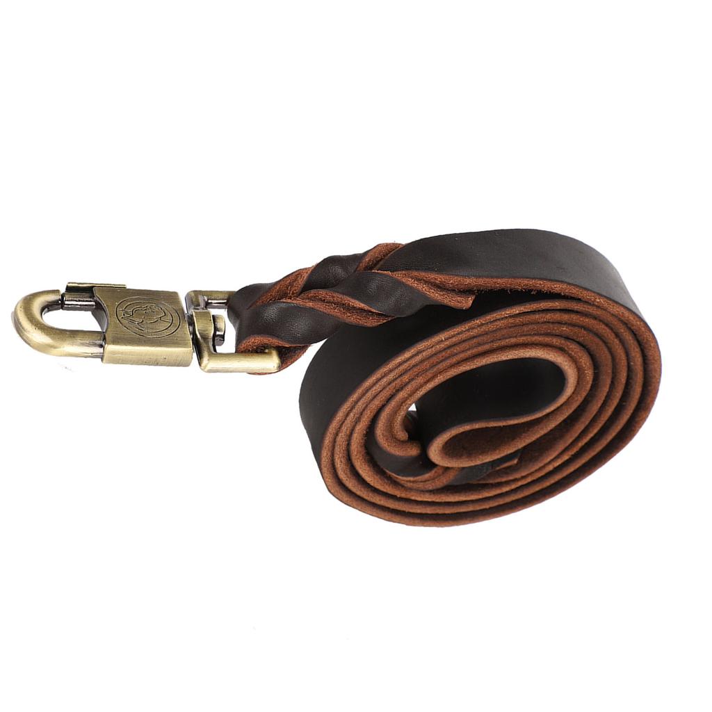 1pc Soft Leather Dog Collar & Leash In Braided Pet Chain (2.5 X 150cm)
