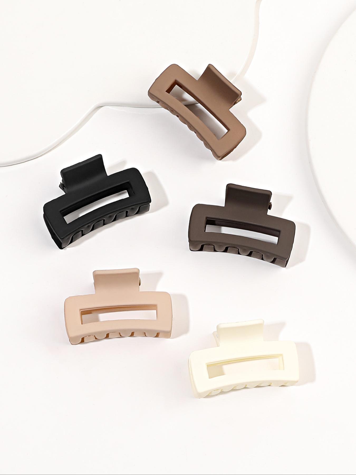 

Набор из 5 зажимов-крабов для волос для женщин и девушек, средний прямоугольный 1,5 дюйма, маленькие зажимы для тонких или средней густоты волос