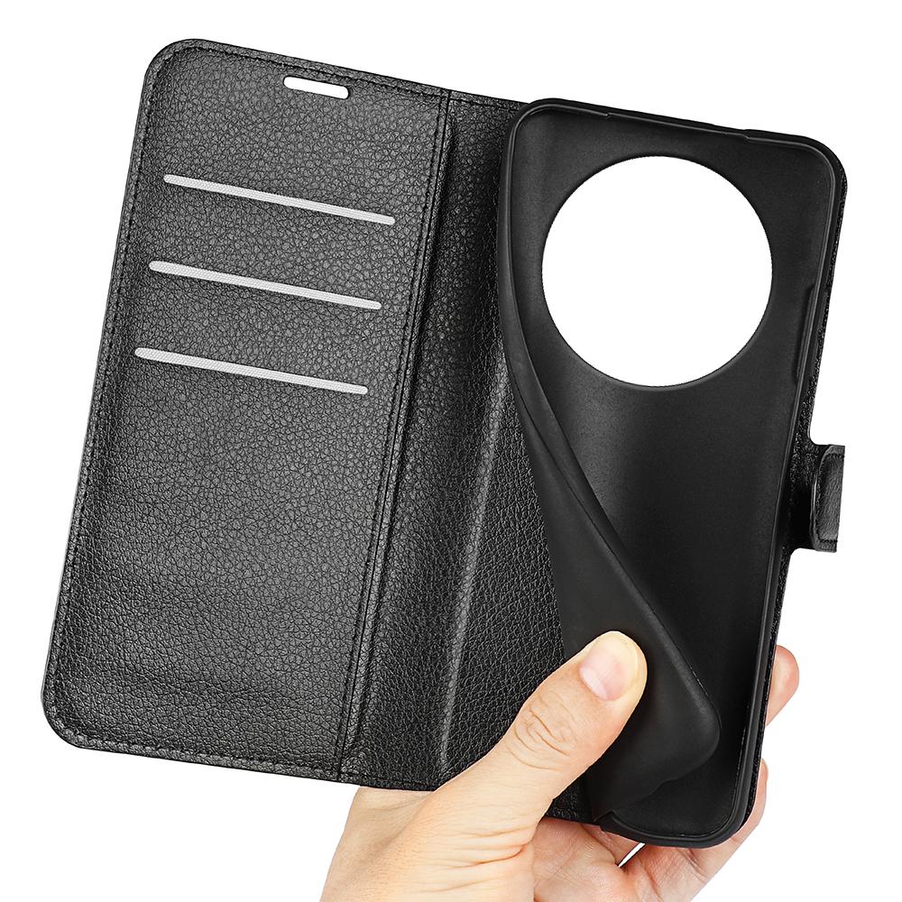 For Xiaomi Redmi A3 4G/Poco C61 4G Case Litchi Texture PU Leather Folding Stand Phone Cover