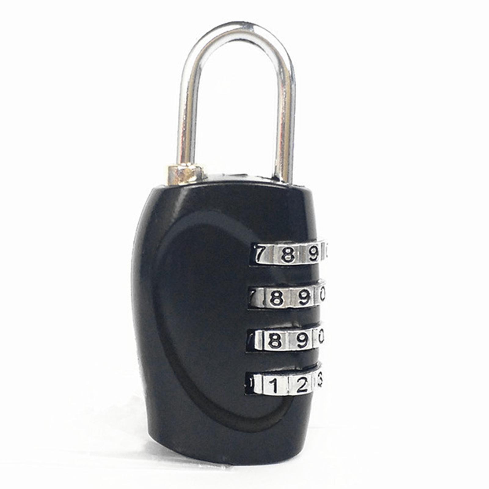 

4-значный кодовый замок, наружный замок безопасности из цинкового сплава для багажа, рюкзаков, чемоданов чёрный