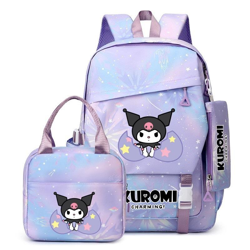 3-teiliges Schulrucksack-Set für Schüler Große Kapazität Oxford-Stoff Schultasche mit Schultergurt und Federmäppchen
