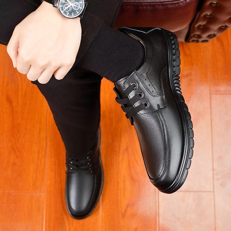 Leather shoes men's genuine leather spring and autumn father shoes first layer cowhide non-slip wear-resistant business casual shoes