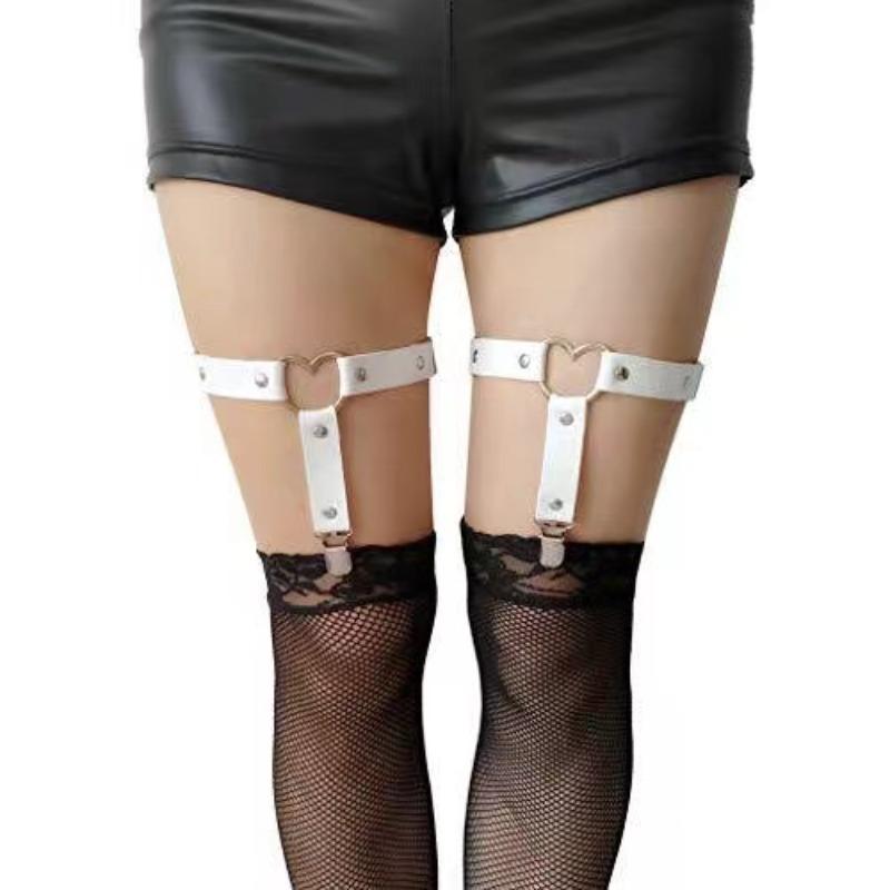 Women Sexy Leather Thigh Garter Belt Punk Elastic Harness Leg Strap Goth Stocking Leglet Belt Garters Suspender for Girl