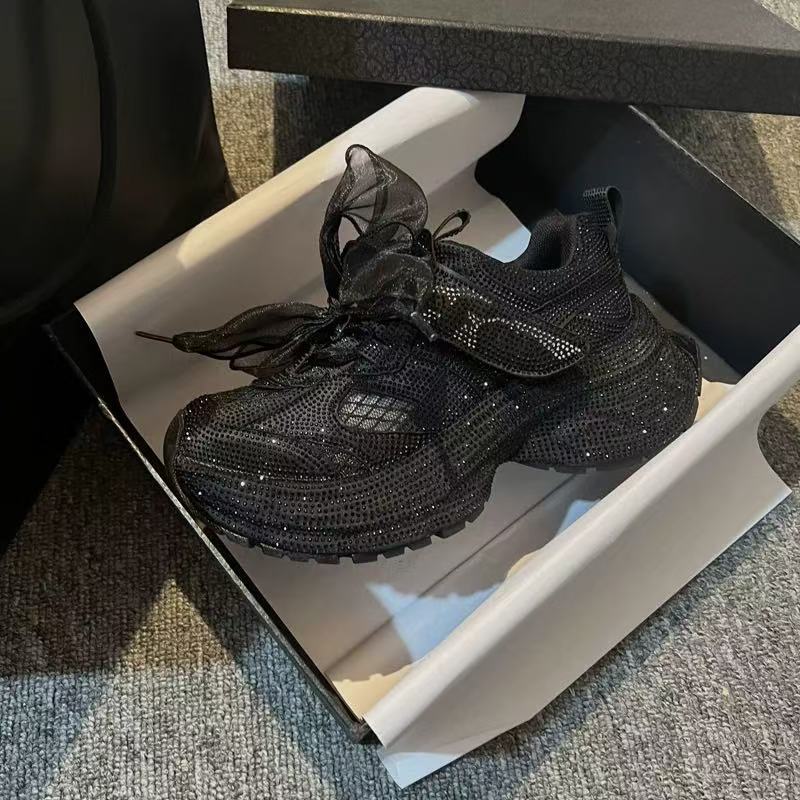 

Нишевый дизайн папины кроссовки повседневная обувь весна новые липучки шнурки спорт 35 чёрный