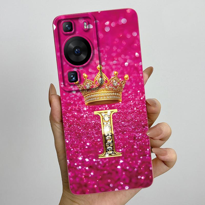For Huawei P60 / P60 Pro / P60 Art Crown Letter Couple Phone Case HuaweiP60 P60Pro P60Art Soft Silicone TPU Protective Casing