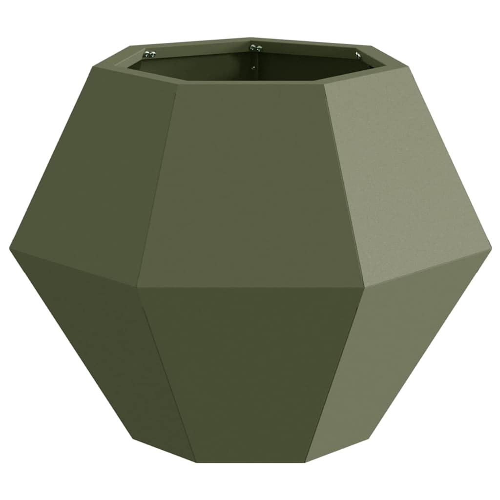Planter Olive Green 50 X 50 X 40 Cm Steel