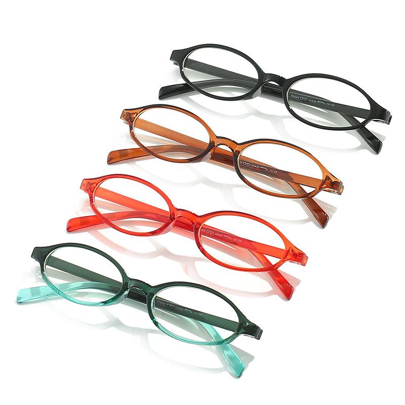Women Anti-fatigue Reading Glasses Vintage Ins Oval Frame Presbyopia for Ladies Men Fashion Retro Transparent Plus Eyeglasses