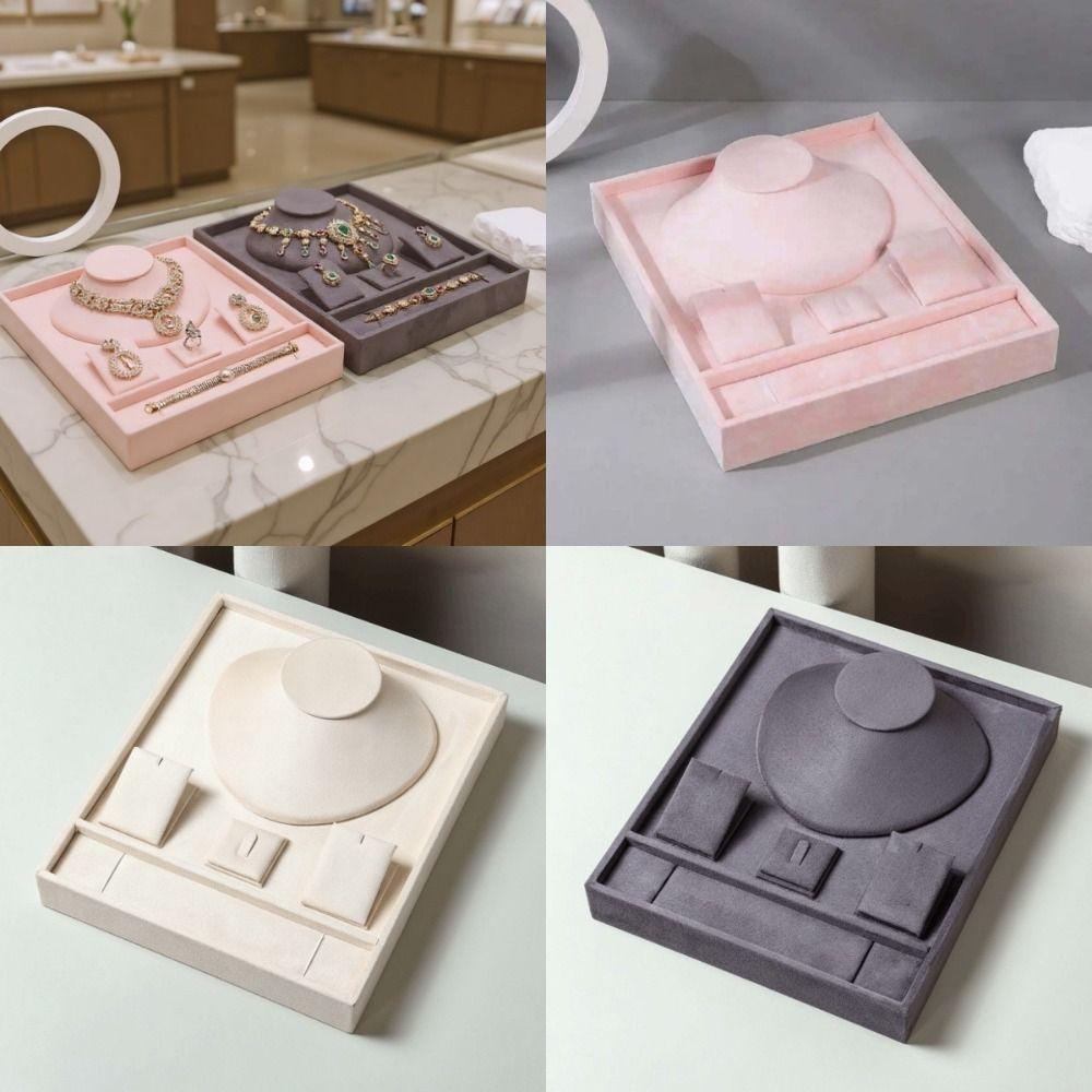 High-end Jewelry Tray with Partitioned Texture Jewelry Set Display Stand  Dresser