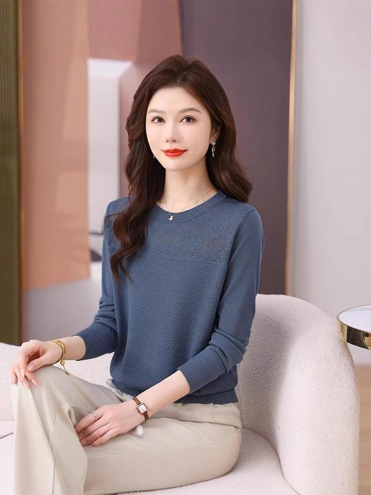 Stylish Women's Thin Round Neck Wool Sweater - Long Sleeve, Knitted, Spring Fashion Hot Seller