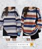 MRLuse Striped Long Loose Oversized Simple Perfect for and Women's T-Shirt, Fit, Thin, Silhouette, Design, Commuting, School, Sports, Dance,