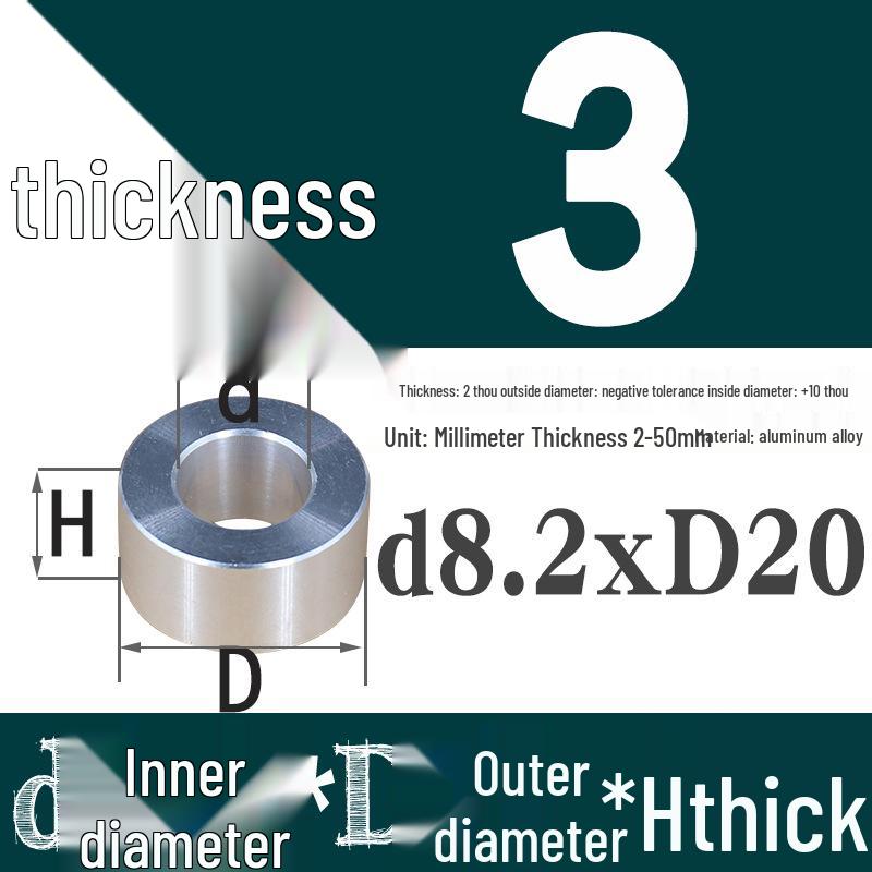 Außen-Ø 20mm Aluminiumlegierung Flache Unterlegscheibe Abstandshalter mit M6/M8/M10/M12 Innenloch - Metallwellenbuchse Isoliersäule.
