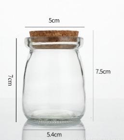 

Pudding Yogurt Packaging Container High Temperature Resistant Cork Stopper Lid Transparent Glass Bottle Hangable Decorative Tool 10pcs