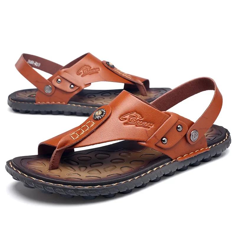 Summer Clip Toe Flip Flops Mens Sandals Male Shoes Fashion Flat Non-slip Slide Slippers Casual Beach Holiday Sport