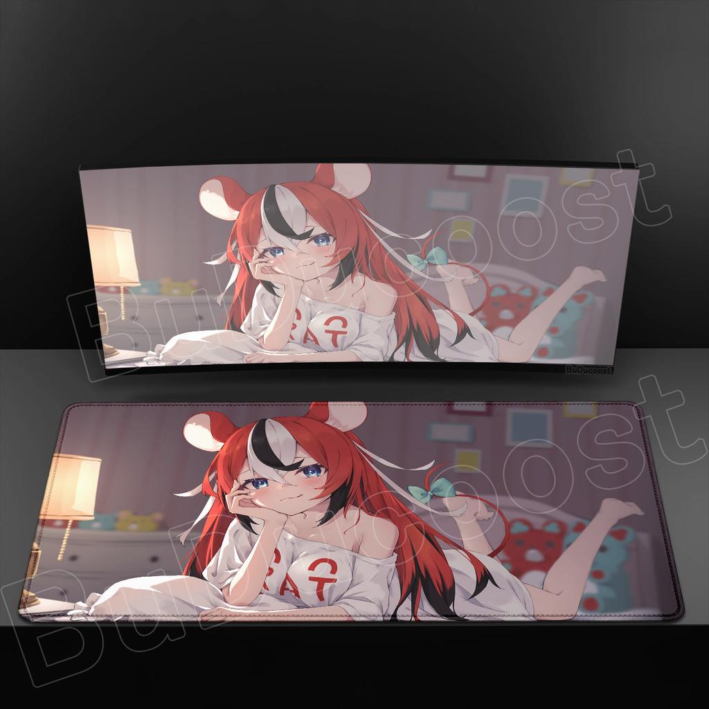 Game Office Accessories Non-Slip Rubber Edge locking Speed Large HD Kawaii Laptop Mat Hololive Hakos Baelz Mouse Pad Desktop Rug