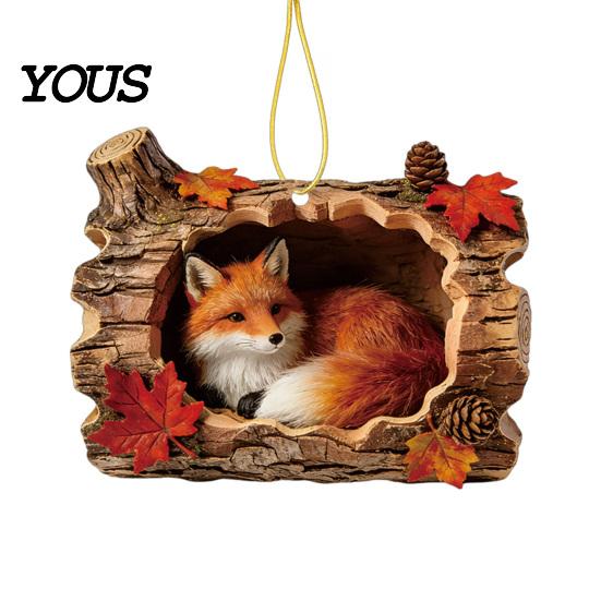 Fireplace Decorative Pieces Forest Animal Ornament, 2D Flat Woodland Acrylic Christmas Unique Gift for Friends Hanging Decoration Tree, Holiday