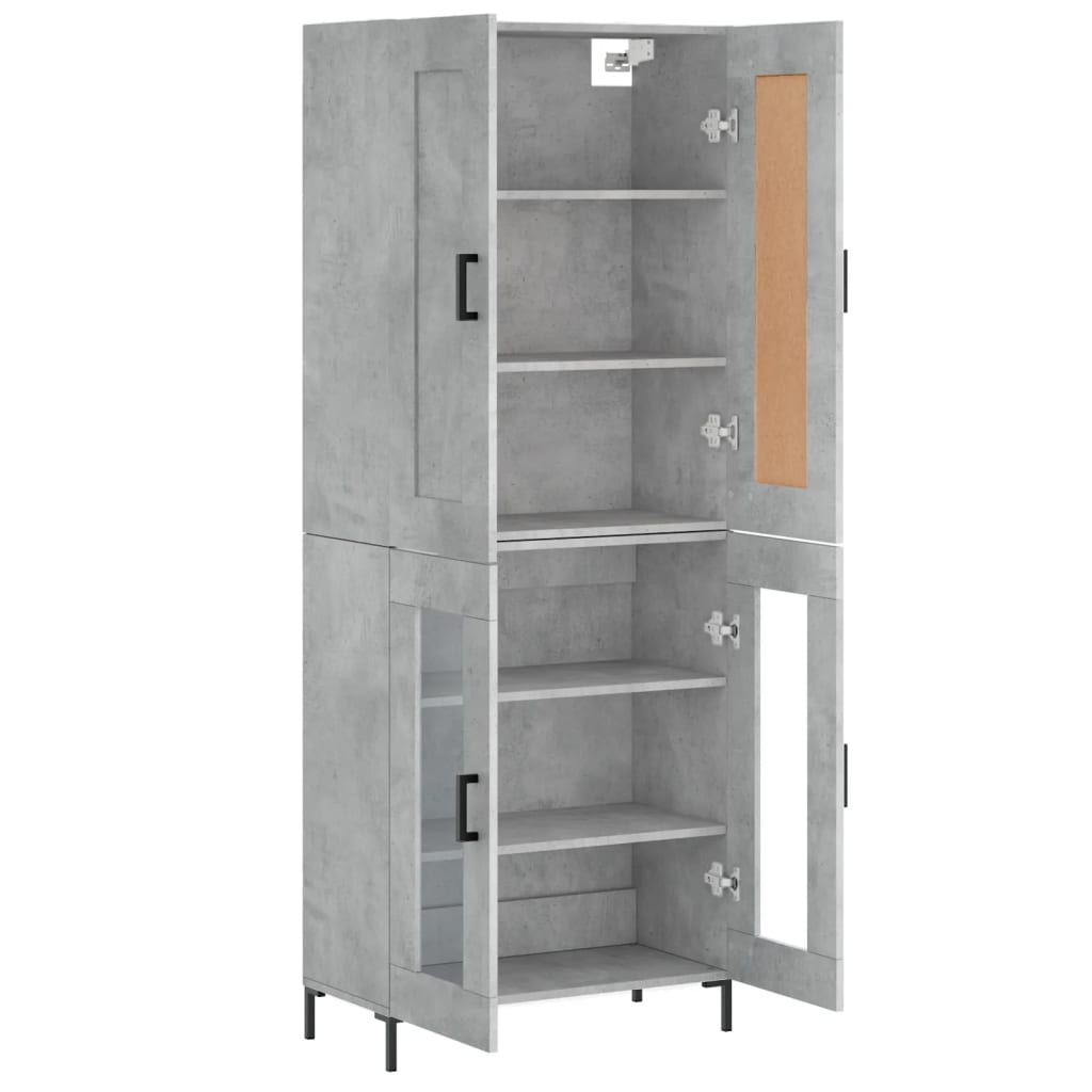Highboard Concrete Grey 69.5 x 34 x 180 cm Engineered Wood