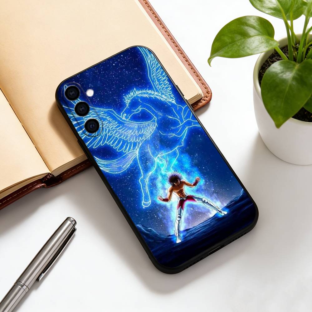 

Saint Seiya Phone Case Black Silicone Soft For Samsung Galaxy A73,A72,A71,A70,A53,A52,A51 Samsung a51 4g