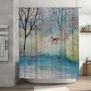 Forest Fox Shower Curtain Woodland Animal Nature Scenic Bathroom Decor Artistic Wildlife Tapestry Home Decor Farmhouse Style