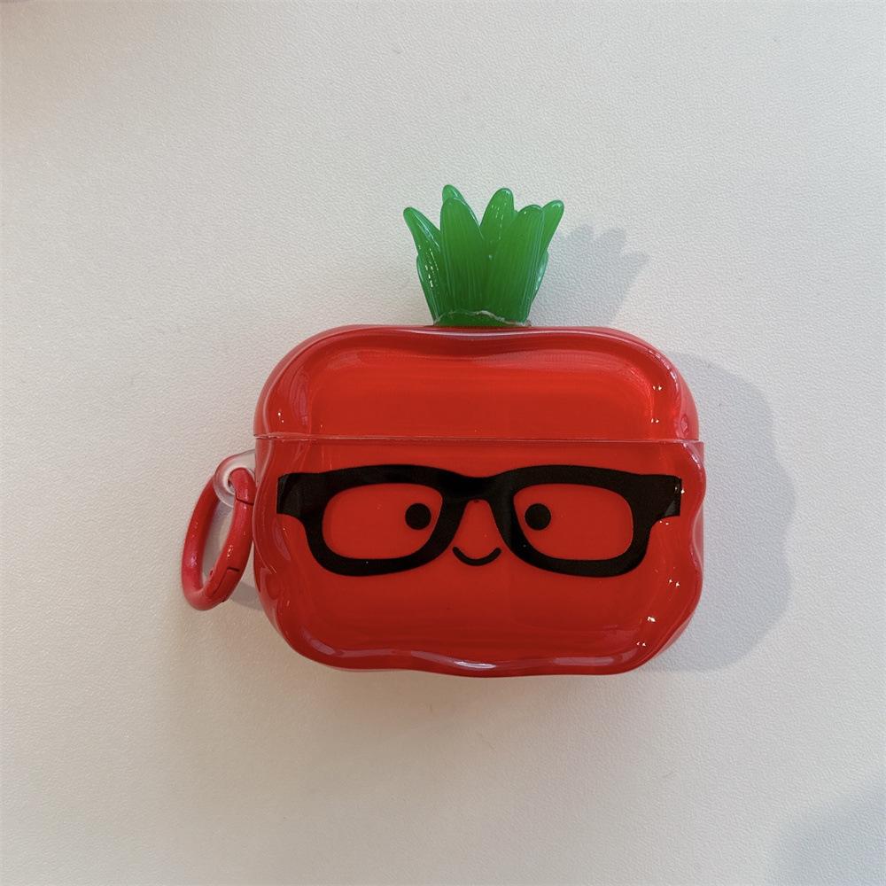 Applicable Apple AirPods 1 /1 generation cute sunglasses tomato earphone cover PRO1 personalized pendant case PRO1 cartoon