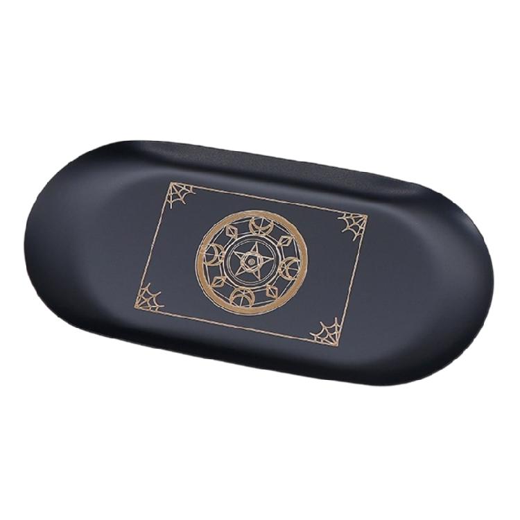 Ручная работа Черная нержавеющая сталь Таро Свечная тарелка Художественный подсвечник Таро для украшения стола и встреч