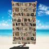 Minimalist Black and White Yin-Yang Koi Fish Beach Towel Water Waves design Lightweight Sand-Resistant Beach Towel for summer