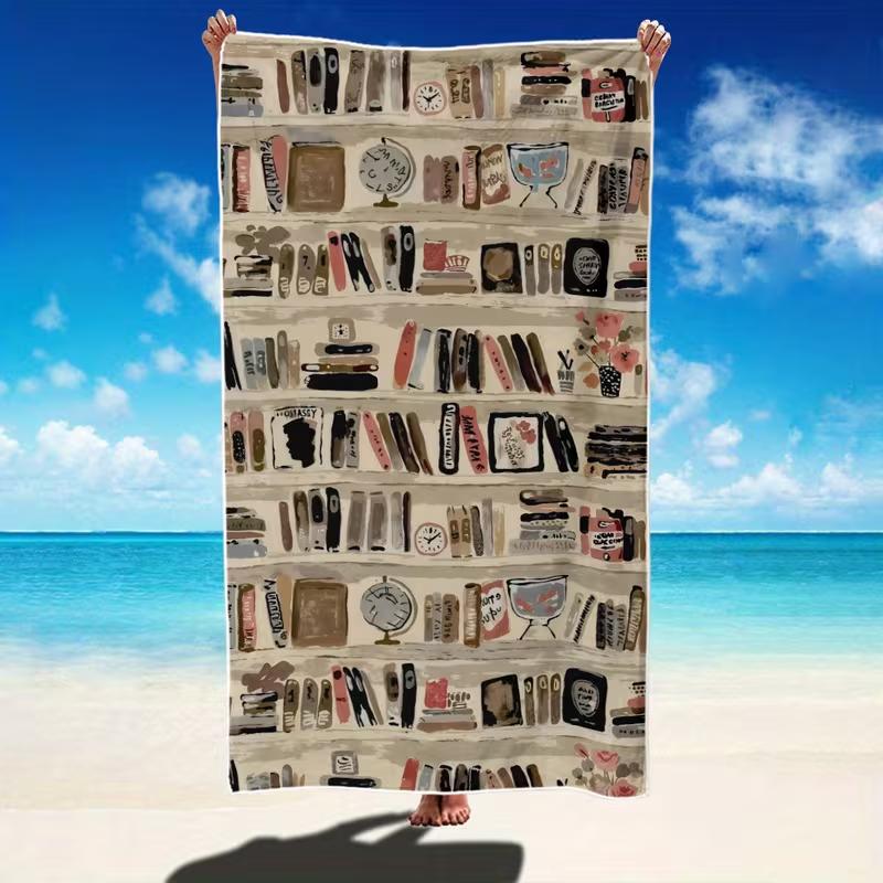 Minimalist Black and White Yin-Yang Koi Fish Beach Towel Water Waves design Lightweight Sand-Resistant Beach Towel for summer