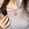 Personalized Golden Hollow Spiral Sun Pendant Fashion Simple Necklace For Women