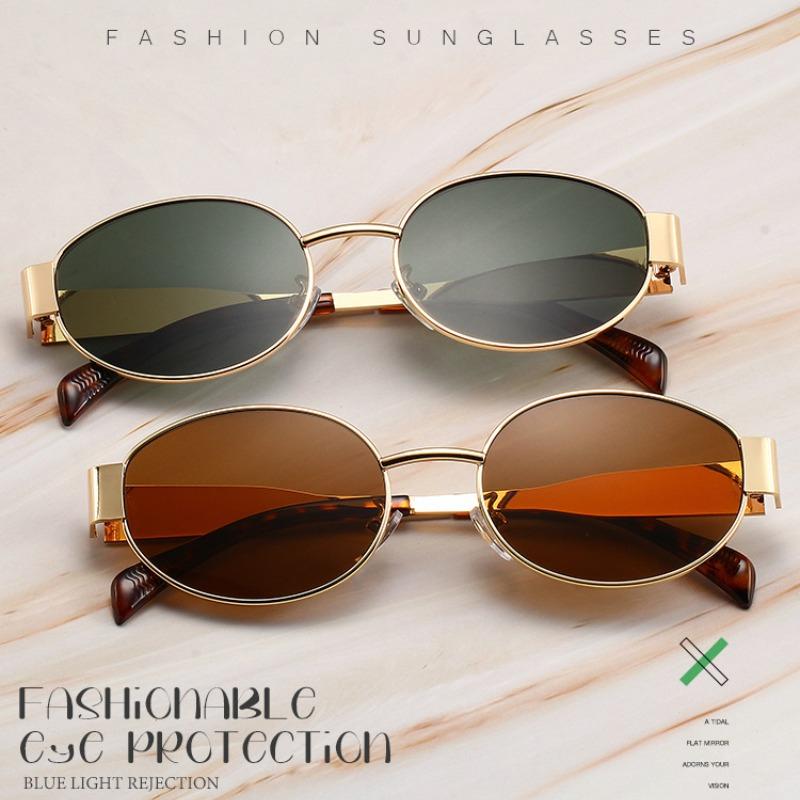High Quality Men And Woman Small Round Metal Fashion Sunglasses  New Oval Sunglasses Womens Vintage  Sun Glasses