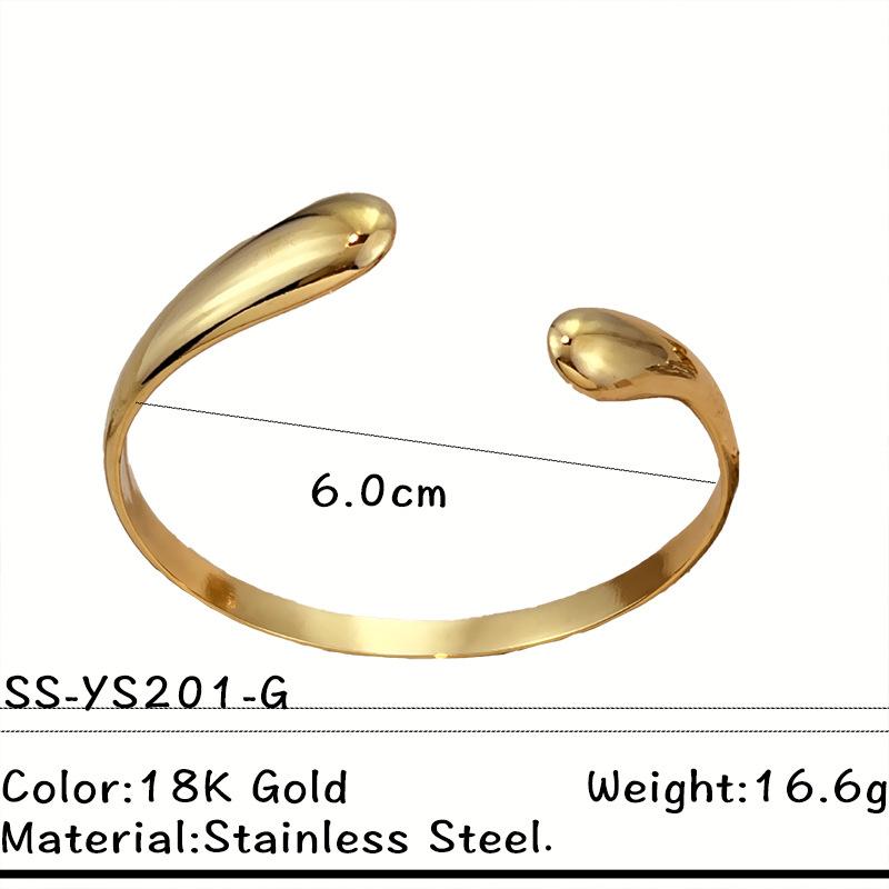 European and American Fashion Stainless Steel Bracelet Geometric Design Glossy Surface Bracelet 18K Gold Titanium Steel Non-fading Jewelry