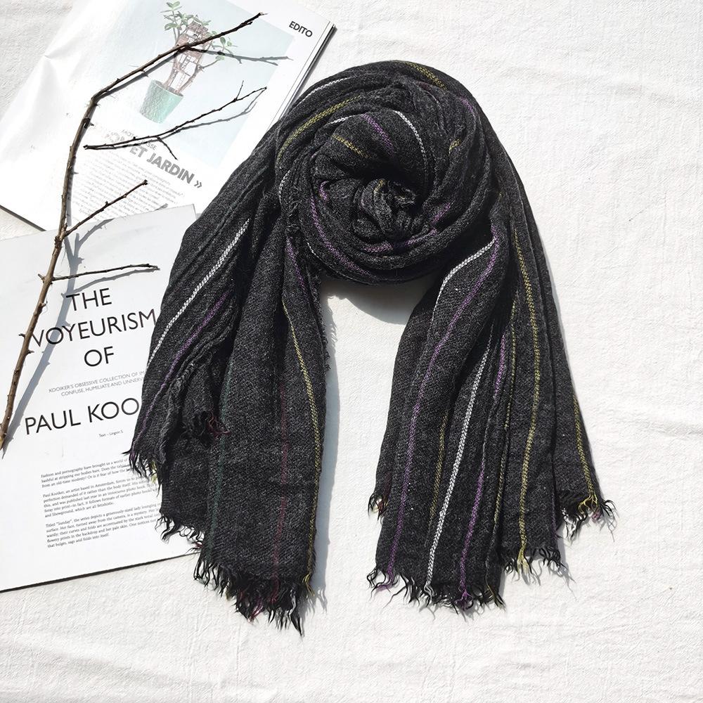 Autumn Winter Warm Wool Men Scarf Fashion Male Brand Striped Scarves Casual Pashmina Male Accessories Neckerchief Bufanda Shawl