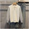 Fleece-lined Fake Two Pieces Sweaters Men's Autumn and Winter New Fashion Casual Shirt Collar Sweater Thermal Bottoming Shirt