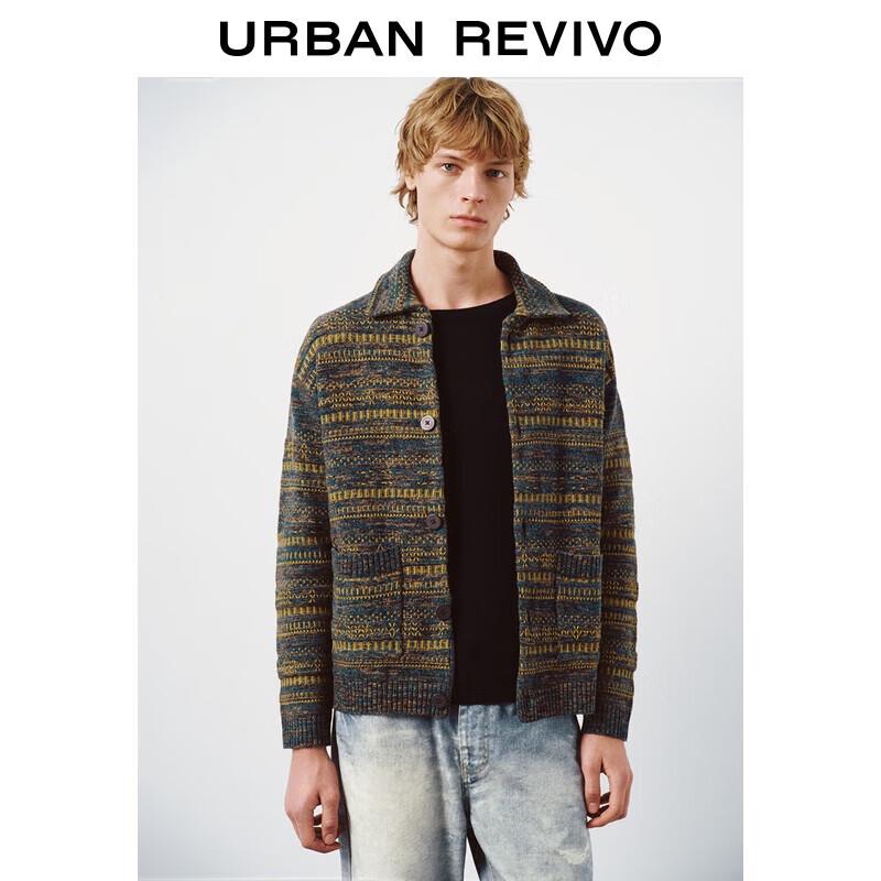 

UR2025 Men s Flowing Texture Button Knit Cardigan XS