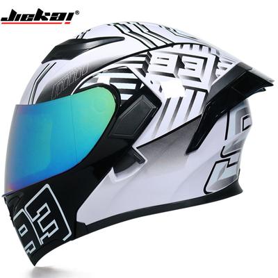 JIEKAI Motosiklet Kaskı Erkek Ve Kadın Çift Lensli Ortaya Kask/Elektrikli Araç Yarı Tam Kapak Lokomotif