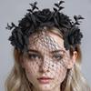 Halloween Hair Accessories Dark Style Veil Halloween Costumes Headdress Cosplay Crown Party Headband Holiday Accessories Black/Red