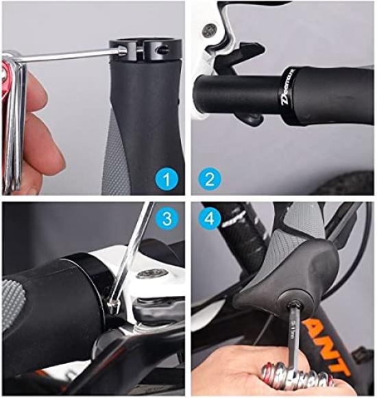 Deemount Ergonomische Fahrradgriffe für Crossräder und Mountainbikes Einfache Weiche Gummiwerkzeuge Fahrräder, Griff, [Installation Inklusive]