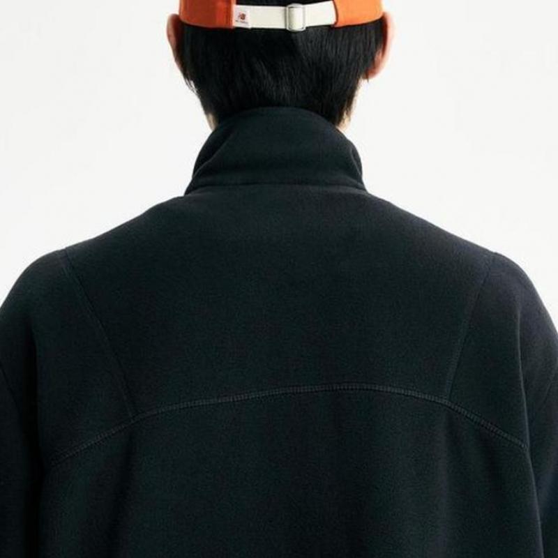 New Balance Short Wool Fleece Stainless Steel Zip Up Nbmdd42913 2