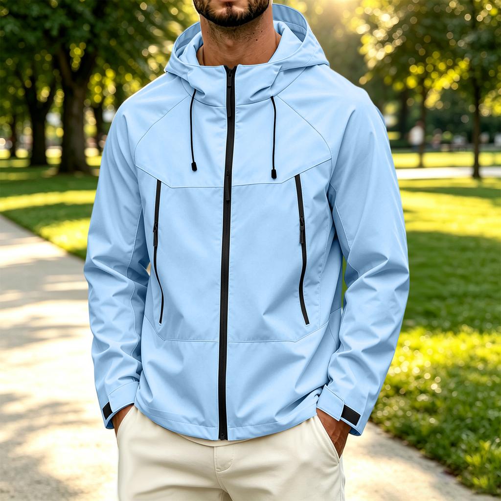 Men's Outdoor Sports Jacket Windbreaker for Hiking Running and