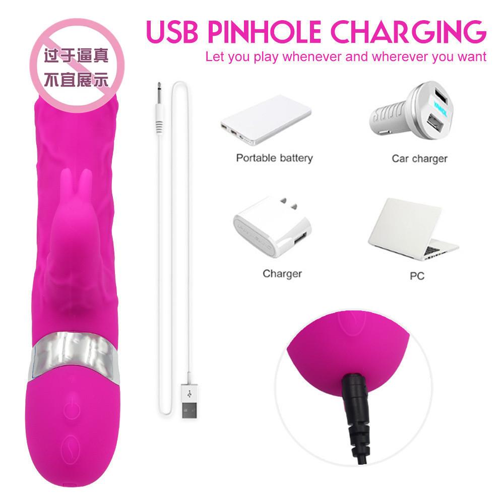 Rabbit Dildo Female Vibrator Rechargeable Stimulator Clitoris Nipple Massarger G Spot Vibrator Sex Toys for Women Adult Supplies