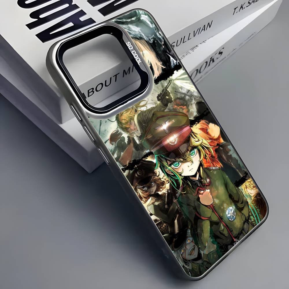 

S-Saga of Tanya the Evil Anime Phone Case For iPhone 16 15 14 13 12 11 Pro Max Grey Black Matte Laser Metallic Aurora Funda iPhone12PROMAX