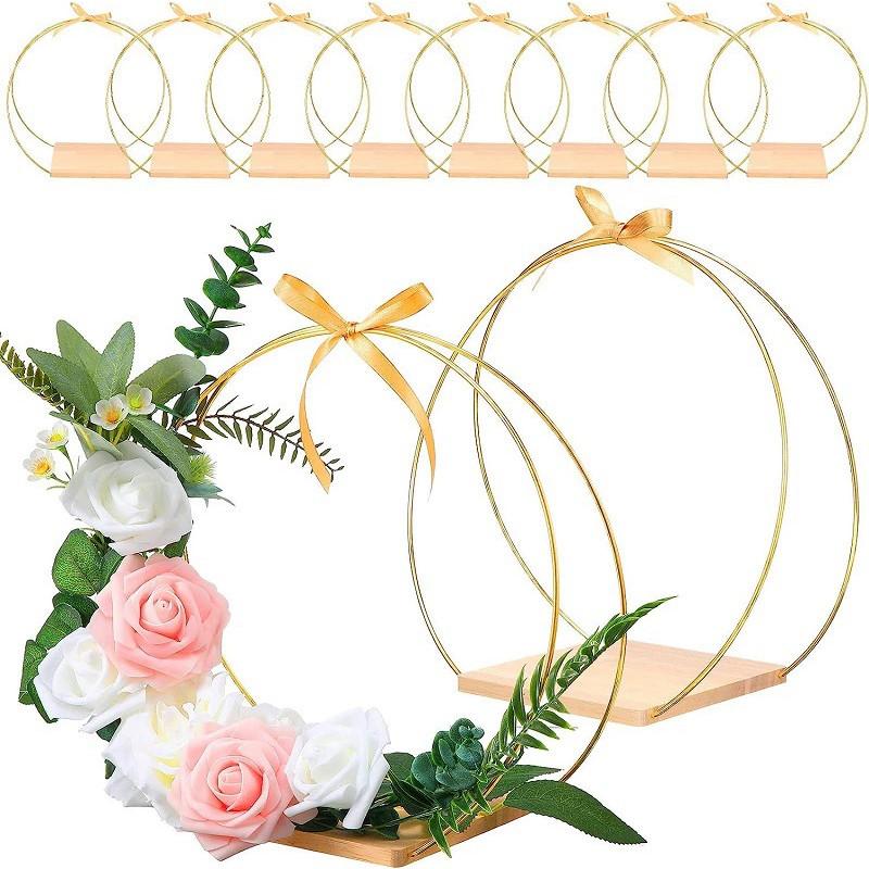 Metal Garland Wood Base Wedding Party Table Ornaments Diy Decoration Wreath