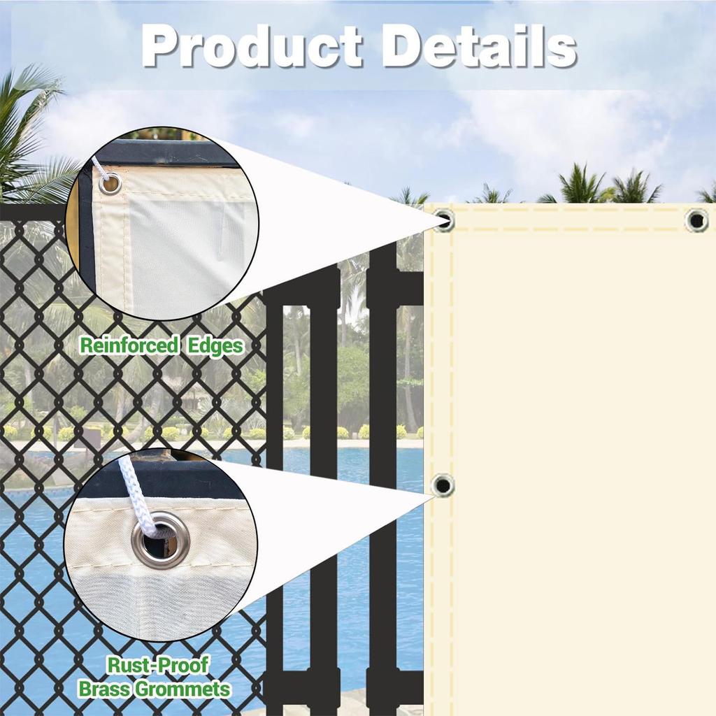 Straight Edge Waterproof Sun Shade Sail Gazebo – 98% UV Block with Stainless Steel Eyelets