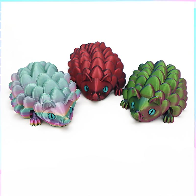3D Printed Movable Hedgehog Figurine Simulation Snake Office Desktop Ornament 3D Printing Toys Christmas Gift
