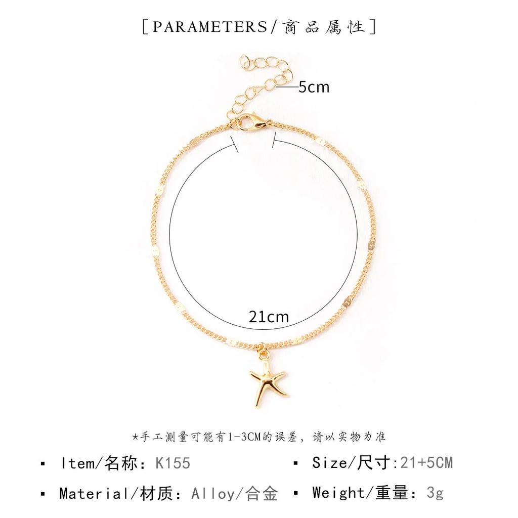 Boho Starfish Women Anklet Foot Chain Jewelry Ankle Bracelet Femme Cheville Bijoux Pulseras Tobilleras Mujer Enkelbandje