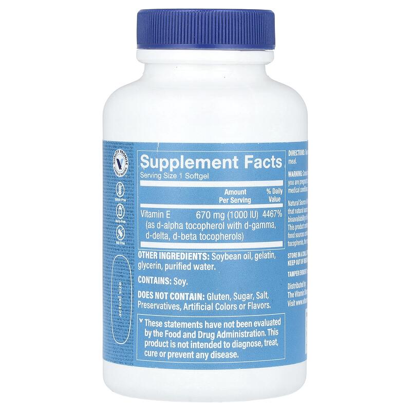 Vitamin E, 670 mg (1,000 IU), 60 Softgel
